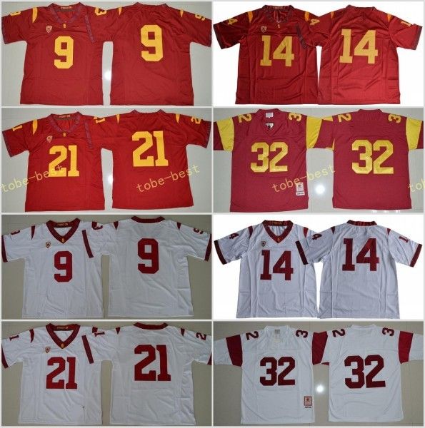 

Mens USC Trojans Jersey #9 JuJu Smith-Schuster 14 Sam Darnold 21 Adoree' Jackson 32 O.J Simpson College Football Jerseys