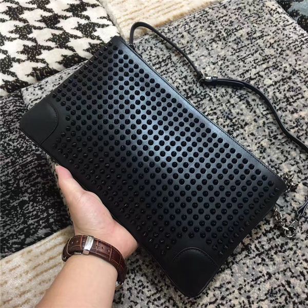 

2018 women fashion chains shoulder bag rivets purses, luxury spike clutch genuine leather 7 colors studs rivets messenger bags