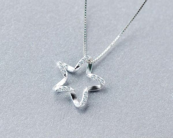 

real. sterling silver jewelry open twisted star necklaces & pendants 16mm 925 -sterling -silver gtlx1195