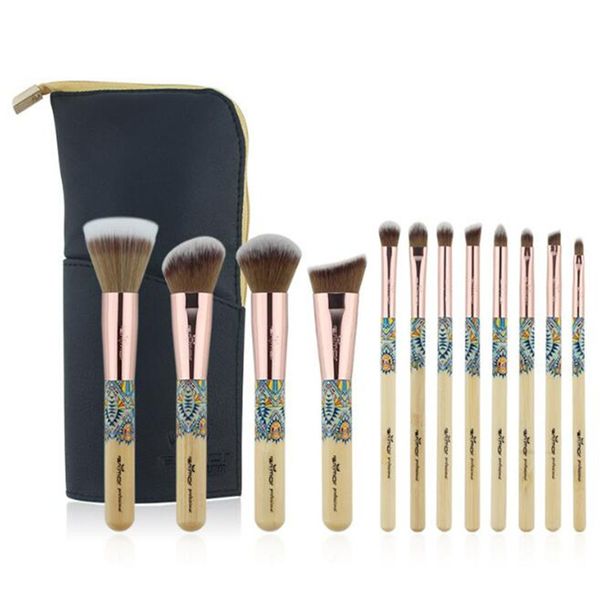 

12pcs sets bamboo makeup brush professional make up brush set foundation highlighter eyeshadow burshes tool dhl ing