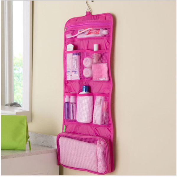 

new toiletry bags travel portable folding white-collar hang cosmetic bag travel foldable organizer bag wash gargle
