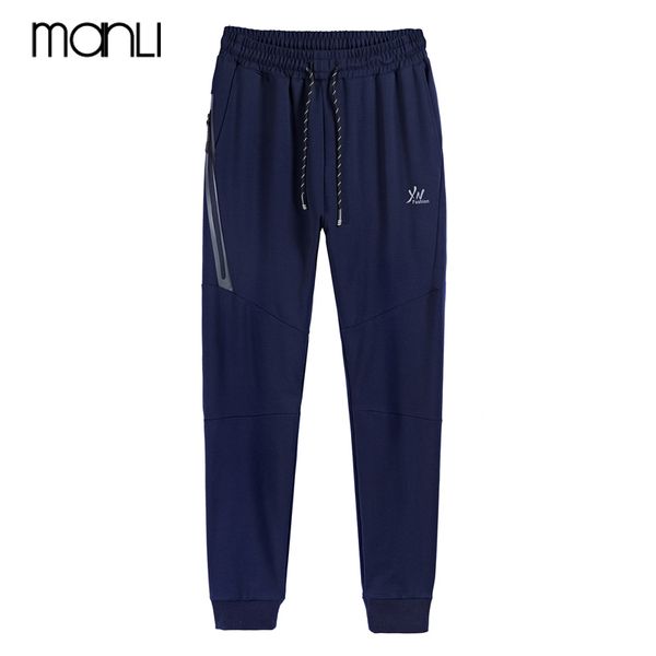 

manli running men's pants black mens sportwear pants gym running for men athletic football size -8xl, Black;blue