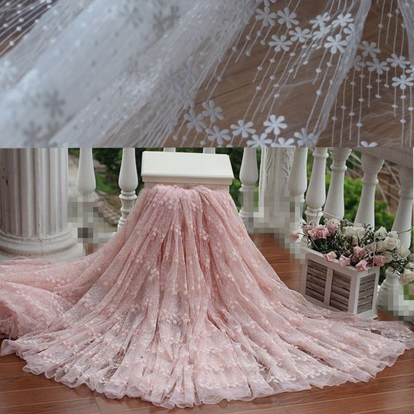 

width120cm pink vintage embroidered lace fabric , wedding gown lace fabric bridal gown, Black;white