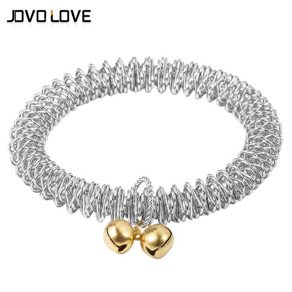 

silver plated bracelet fashion stianless steel jewelry charm wire bracelet gold silver small bell bangles for women, Black