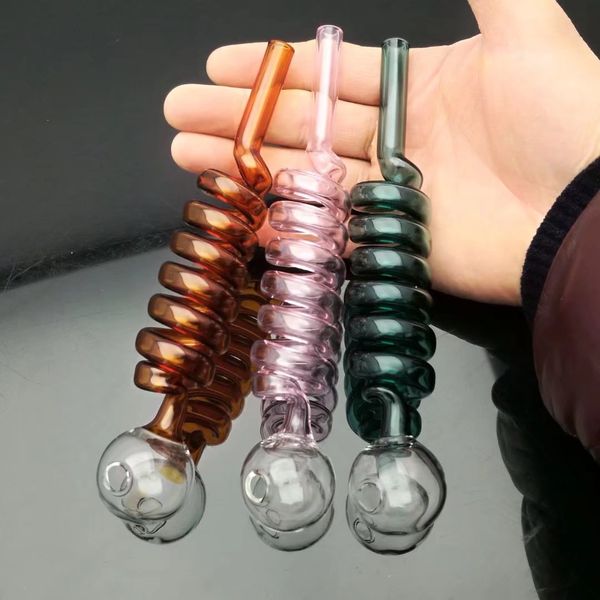 2019 colorido multi espiral caldeira de vidro vidro bbong wwater tubulação titânio moedor de unhas, borbulhadores de vidro para fumar tubo mistura cores