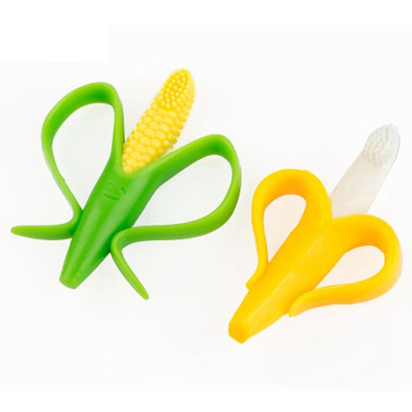 Spazzolino da denti per bambini Neonati Massaggiagengive in silicone Banana Corn Massaggiagengive Bambino Sicurezza Dentizione Formazione Ciuccio Masticare Spazzolino da denti orale YFA622