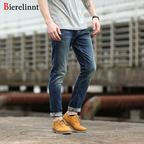 

autumn 2018 new arrival good quality denim jeans men,elastic casual slim straight cotton men jeans,162022, Blue