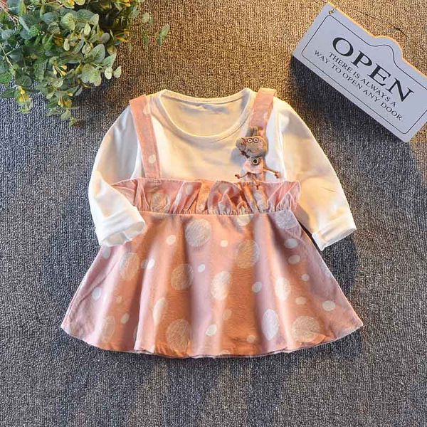 

cola spring autumn girls dress children baby long sleeve cartoon dress baby cotton fashion dress girls dress clothes, Red;yellow