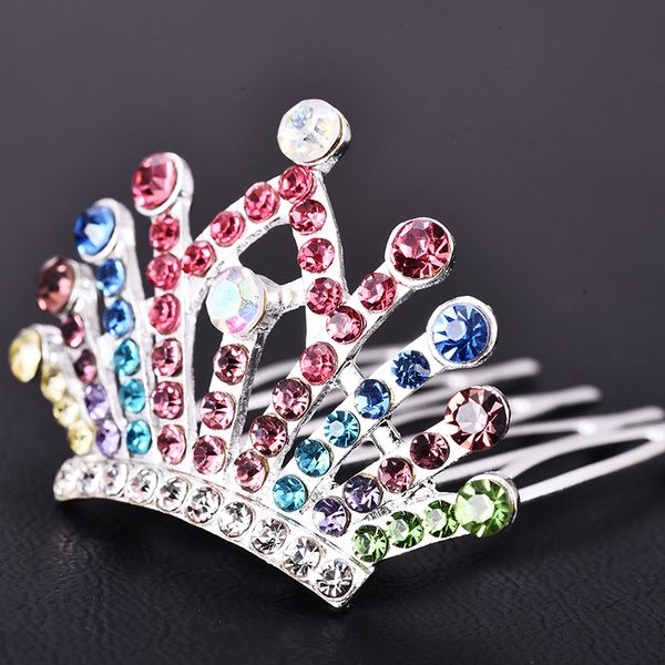 M Mism Princess Rhinestones Crown Hairgrip Hair Comb For Kids