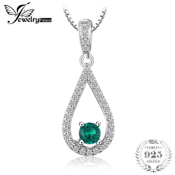 

jewelrypalace elegance pear nano русский имитация изумрудного кулона для женщин подлинная стерлингового серебра 925 без цепей, Silver
