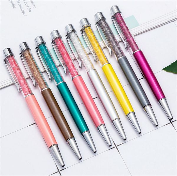 Gift Crystal Pen Top Diamond Caneta Cute Metal Stationery Roller