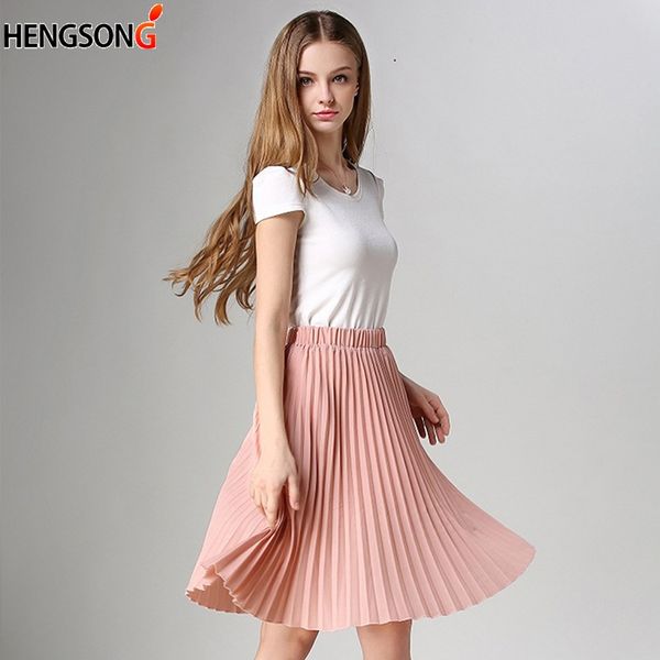 

women pleated skirt vintage high waist tutu skirts womens spring/summer style jupe femme skirt sweet elegant, Black