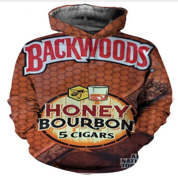 

new fashion couples men women hd backwoods funny 3d print hoodies sweatshirt jacket pullover l0m0105, Black