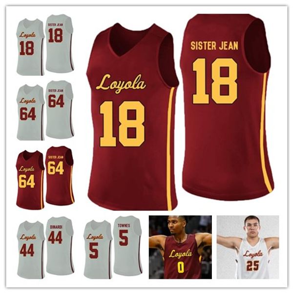 

Custom Loyola Chicago Ramblers 24 Aundre Jackson 5 Marques Townes 0 Donte Ingram Red white Sewn NCAA College Basketball Jersey S-4XL