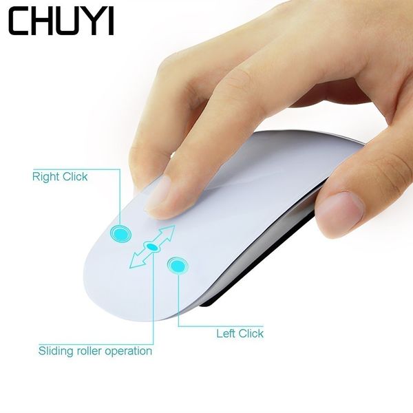 

CHUYI Wireless Magic Mouse Slim USB Optical Computer Mice Touch Scroll Ultra Thin Mouse Sem Fio For Mac Laptop Notebook