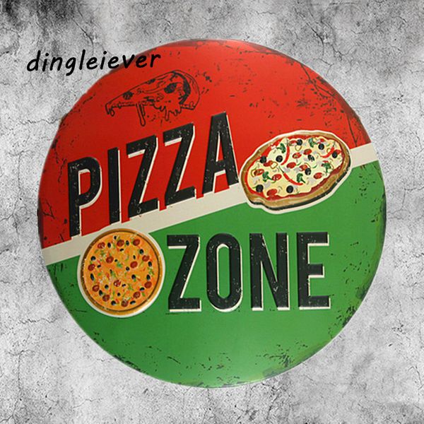 

pizza zone italy features classic metal sign kitchen wall decor poster design