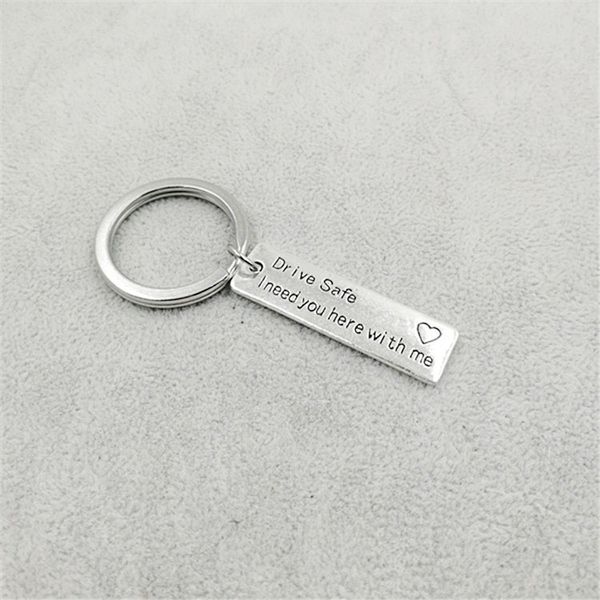 

1piece diy keychain metal pendant drive safe i need you here with me handmade key chains, Silver