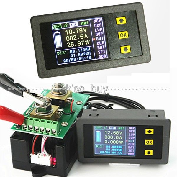 Freeshipping DC-Batterie 120 V 300 A LCD Spannung Strom Watt Leistungskapazität Digital Combo Meter Volt Amperemeter Ladung Entladung 12 V 24 V