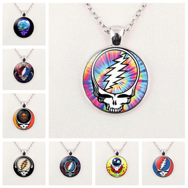 

Шарм Grateful Dead Band ожерелье кулон стекло кабошон аксессуары творческий DIY унисекс юв