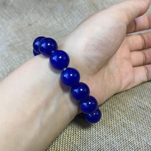 

12mm nature blue bracelet green hand catenary a1 stone, Black