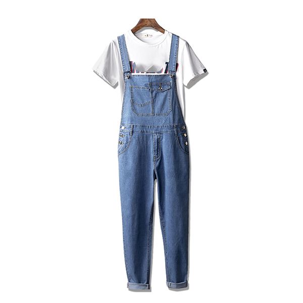 

new 2018 fashion vintage design pocket jeans denim overalls men casual wash skinny bib overalls jeans male blue jumpsuit jean