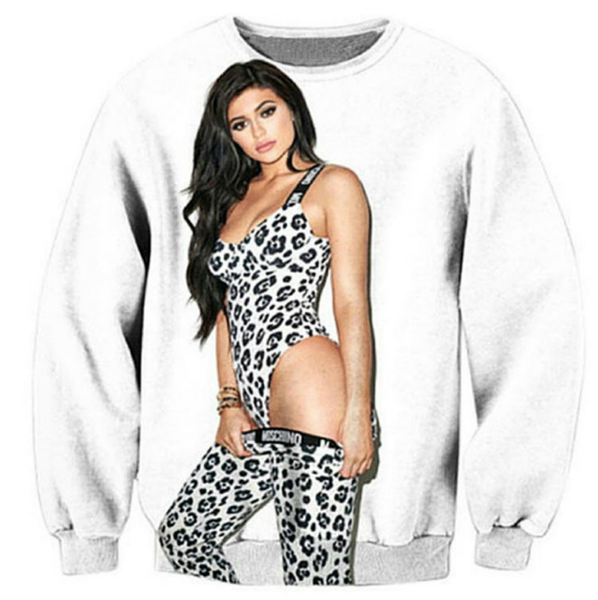 

new fashion women/men lady harauku style funny 3d printed crewneck sweatshirts hoodies k120, Black