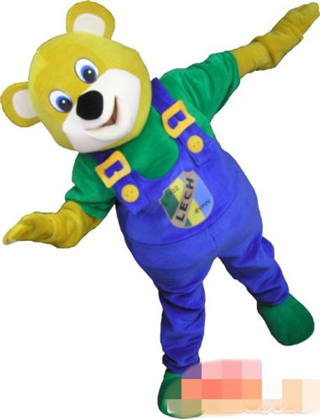 

custom lech bear mascot costume size ing, Red;yellow