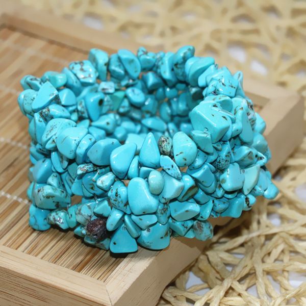 

blue veins calaite turquoises stone 9*11mm irregular nugget chips gravel beads diy new fashion bracelet bangle 7.5inch b523, Black
