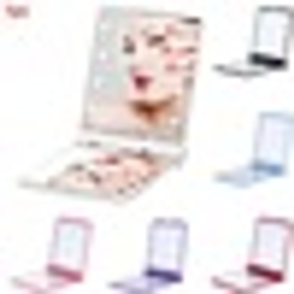 

rotation foldable portable led pocket compact makeup natural mirror led lights