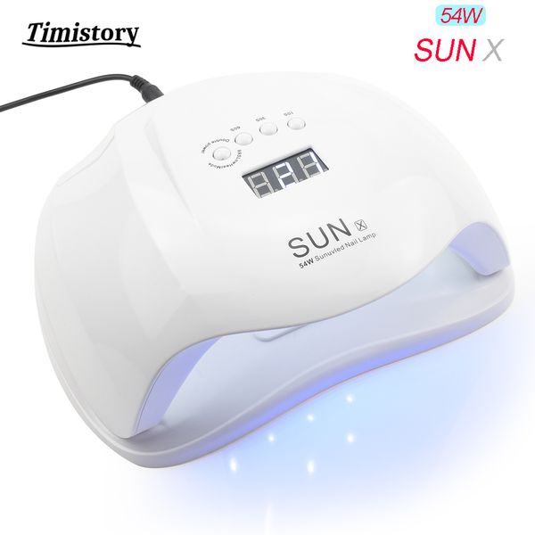 

54w/48w uv led nail lamp nail dryer for curing gel polish manicure machine with timer button sensor art tools