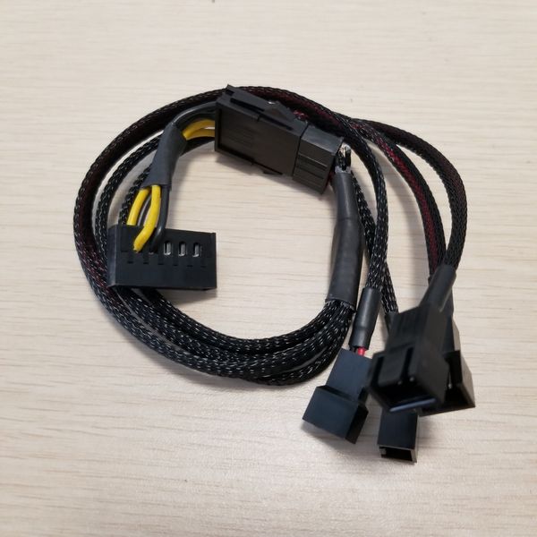 

15pin sata to 4 x 3pin cooler fan adapter socket converter power supply cable 22awg 12v for pc diy