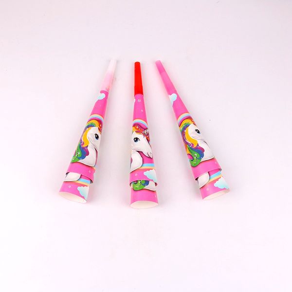 

6pcs/lot unicorn theme cartoon party toys creative children's birthday gifts birthday paper speakers