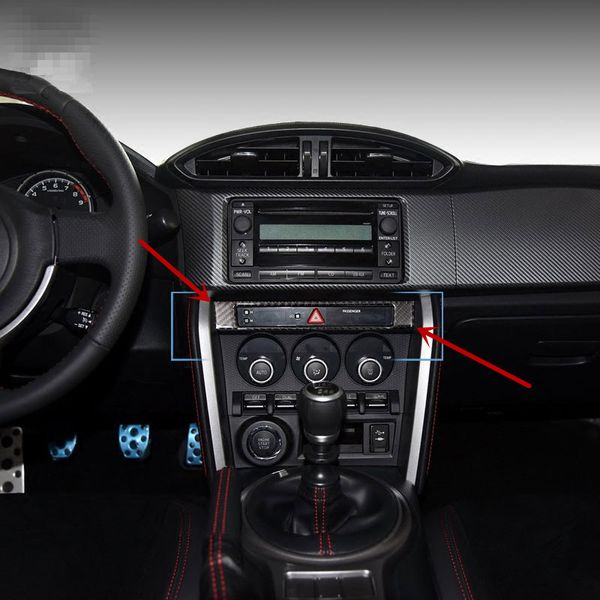 Centro de carro Console Relógio Panel Display Tampa Decoração guarnição Para Subaru BRZ / TOYOTA 86 2013-17 Carbon Fiber decalques