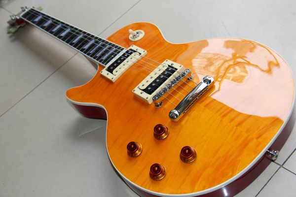 

Бесплатная Доставка Новый Gibsonlpslash Электрогитара Слэш Красного Дерева Тела / Шеи Палисандр Гриф Fretside Привязки Левша Желтый 120925