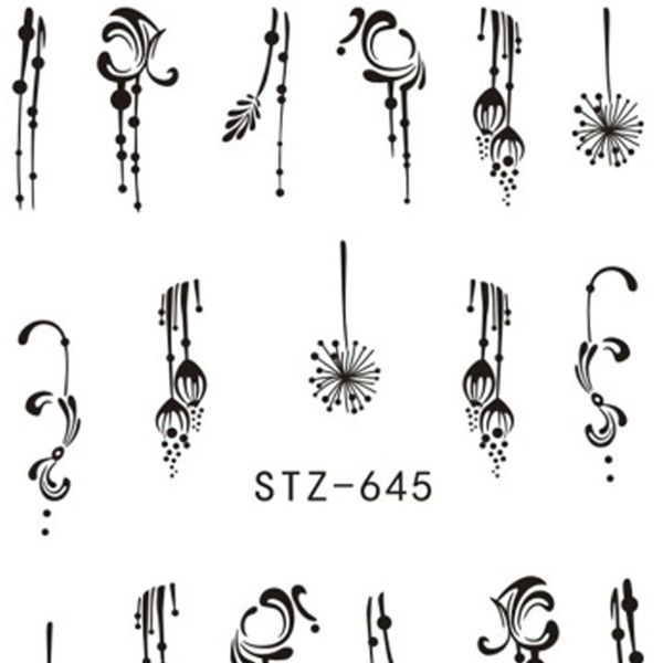

new fashion flower 3d nail art sticker dandelion diy beauty nail decal wraps necklace collar manicure tatoos, Black