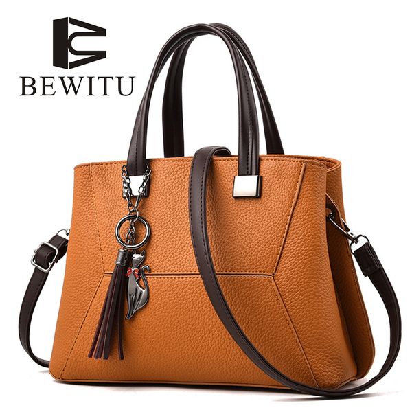 

bewitu 2018 new european and american fashion handbags simple handbag trend shopping ladies hand bag