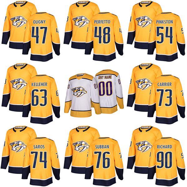 

New Season Nashville Predators Jersey 47 Jimmy Oligny 48 Stephen Perfetto 49 Pierre-Cedric Labrie 54 Rick Pinkston Hockey Jerseys