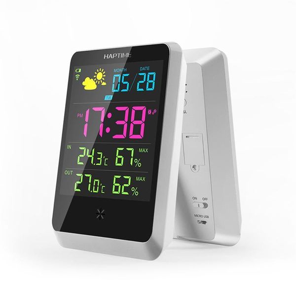 

Цифровой будильник с датой/погодой/временем/температурой/влажностью с беспровод