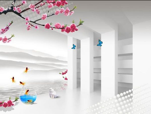 

3d dream peach blossom пространство расширяет тв фон стены 3d настенные фрески обои