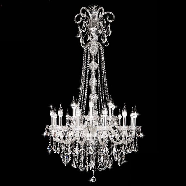 

long stair pendant chandelier crystal large foyer modern fashion living room dining hall complex staircase lighting pendant chandelier