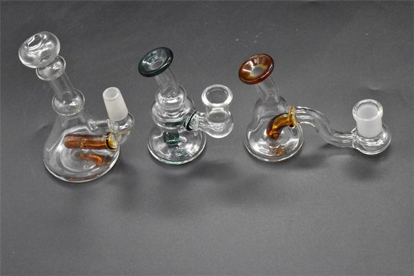 

IN STOCK MINI colorful Pyrex Glass Dab oil Rig 14mm male water Bong Smoking Pipe Tobacco Oil Burner Bong protable mini Hookah