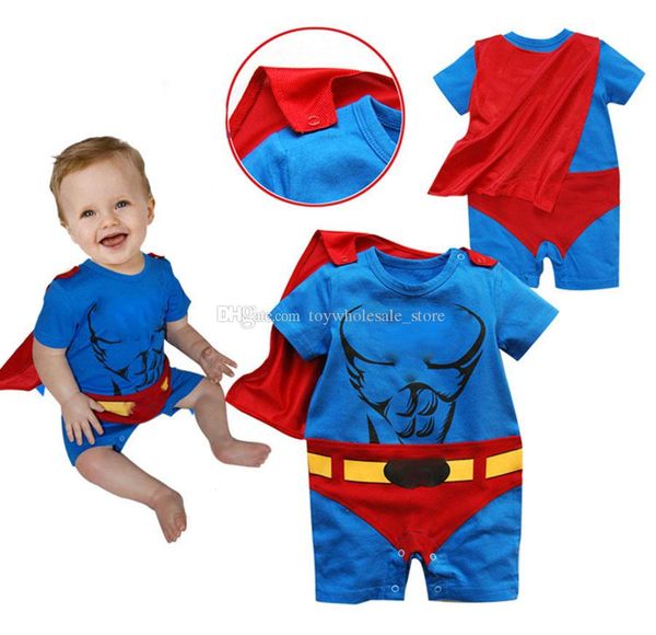 

детские цельный 2018 новый летний младенческой комбинезон мальчиков девочек 5 цветов комбинезоны мультфильм с коротким рукавом восхождение о, Blue