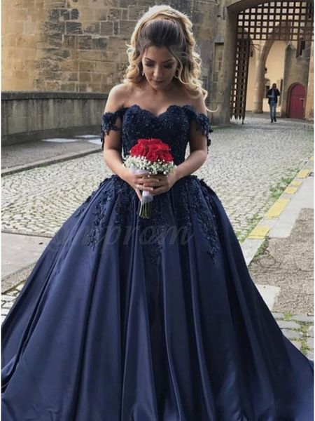 abiti da sposa colorati con spalle scoperte blu navy abiti da sposa colorati abiti da sposa colorati formali arabi in raso con perline non bianchi realizzati su misura