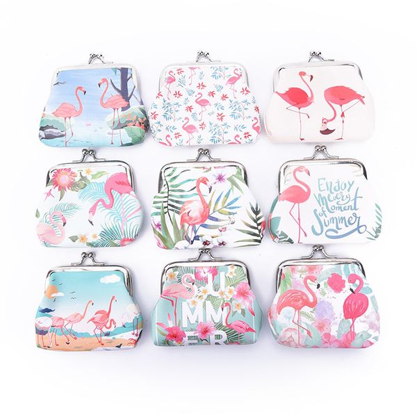 

cartoon flamingo function travel trunk makeup bag make up organizer storage pouch toiletry coin purse wallet