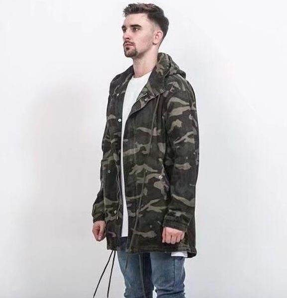 

2017 high street warm green camouflage long jackets hip hop winter men coat fashion men casual jackets and coats oversize, Black;brown
