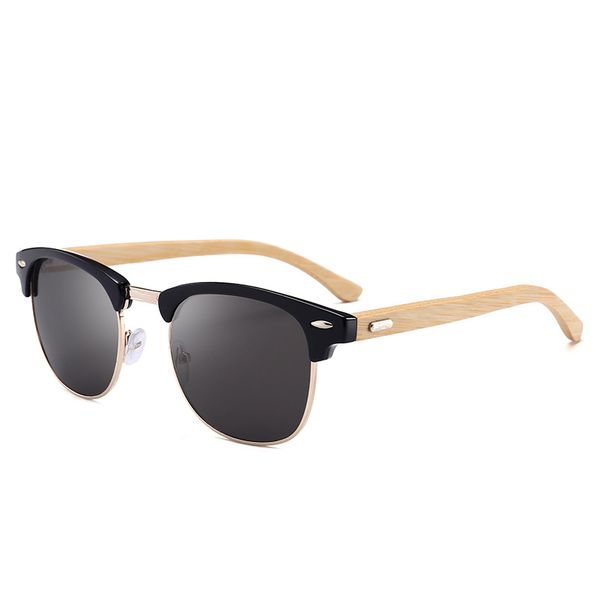 

fashion bamboo wood frame sunglasses women men square sun glasses retro gafas shades classic eyewear uv400, White;black