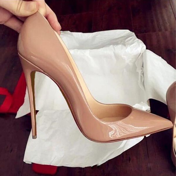 

20178 women shoes red bottoms high heels pointed toe red sole 8cm 10cm 12cm pumps come with logo dust bags wedding shoes, Black