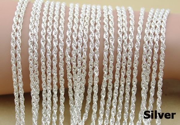 

10 pcs /lot wholesale bulk braided chain with lobster clasp gold silver rhodium necklace chain jewelry findings diy f1379
