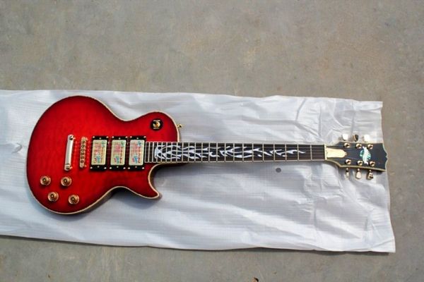 Frete grátis Gb costum Ace Frehley vermelho guitarra elétrica 3 captadores Guitarras