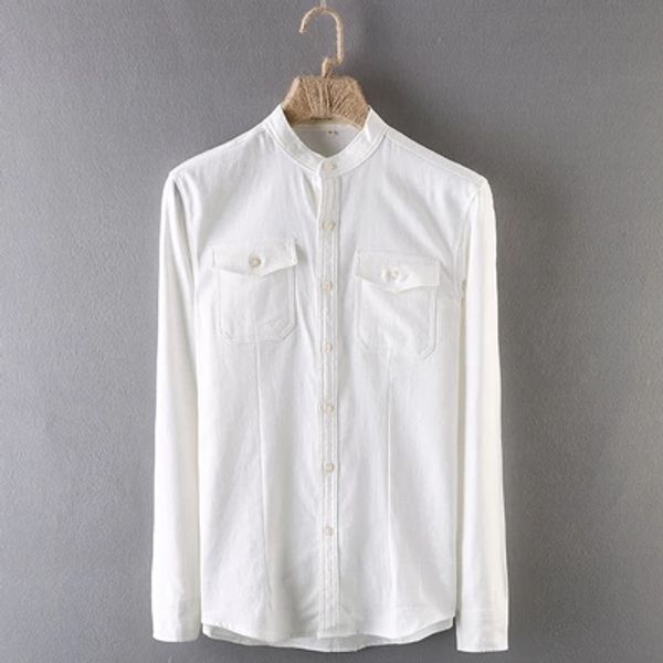 

brand new white chemise homme mens dress slim shirts men cotton linen pure long sleeve casual shirt summer man european style, White;black